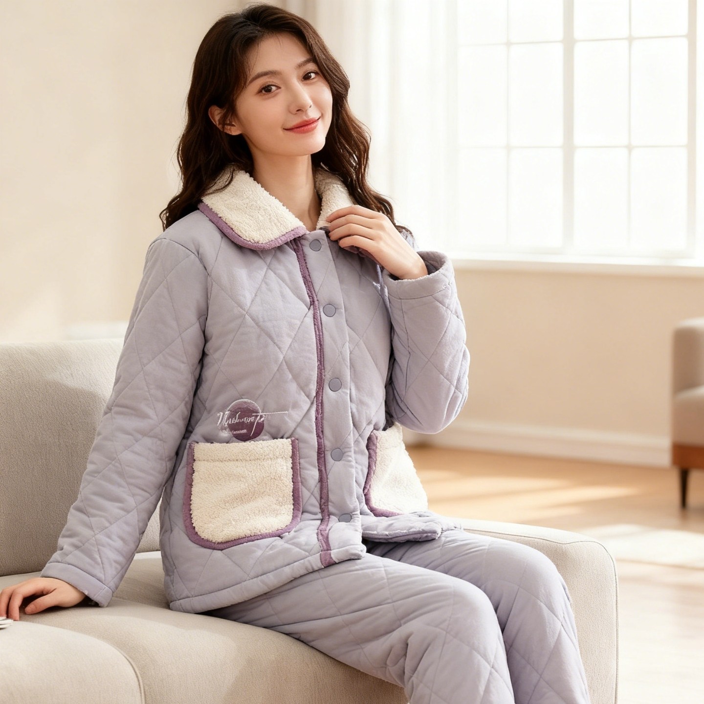 芬腾冬季女士睡衣加厚珊瑚绒夹棉冬款法兰绒棉袄居家保暖套装休闲,女士内衣/男士内衣/家居服,睡衣/家居服套装,淘宝优惠券,粉丝福利购,淘宝优惠卷