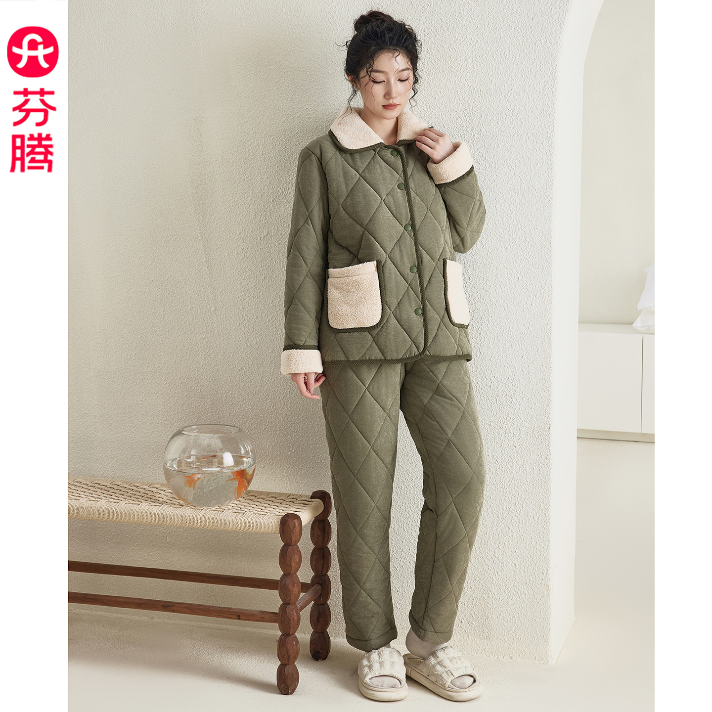 芬腾范丞丞代言加厚保暖家居服女