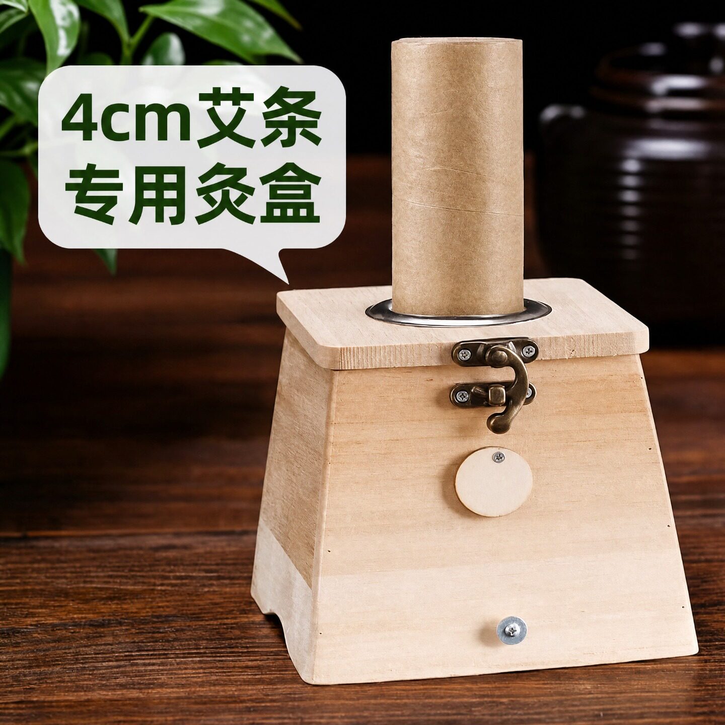 雷火灸器具4cm木制艾灸盒子罐仪器家用灭火筒艾条熏灸工具随身灸