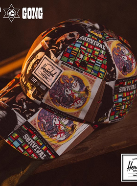 Herschel赫行 Tuff Gong联名系列Sylas Cap印花棒球帽鸭舌帽