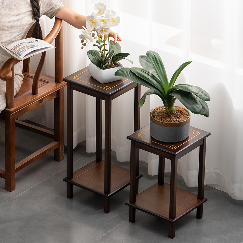 新中式花台客厅落地式花架