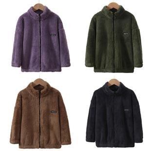 中等厚度毛绒绒外套男童女孩儿摇粒绒拉链衫秋冬保暖儿童立领上衣