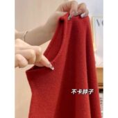 上衣 针织衫 超火减龄安哥拉红显白内搭打底衫 女秋冬毛衣半高领长袖