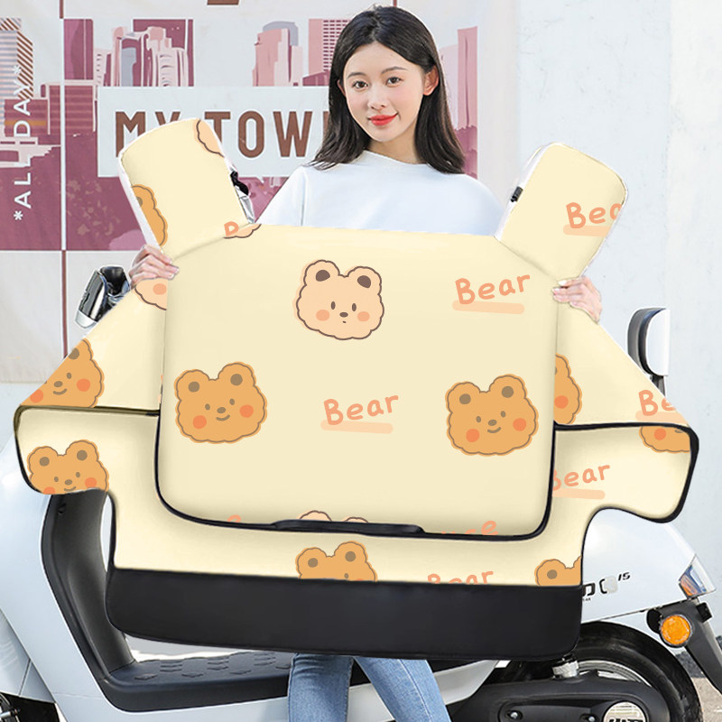 电动摩托车挡风被冬季加绒加厚双面防水防风罩秋冬季新款加大加宽