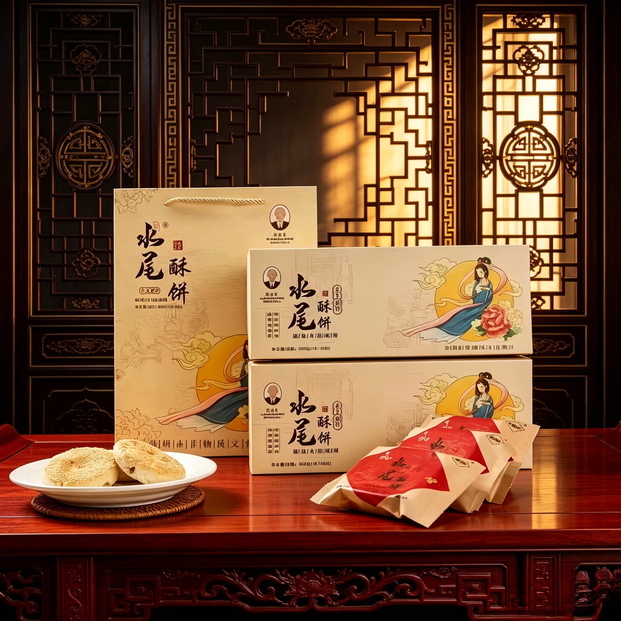 水尾酥饼饼范德生酥饼椒盐火肘月饼中秋礼盒装小饼传统糕点泸州