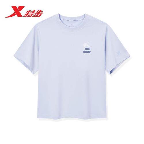 特步短袖T恤女2026夏新款吸汗透气薄款圆领休闲上衣974228010373