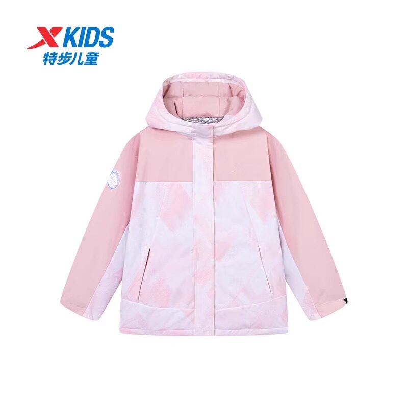 特步2024新款加厚保暖羽绒两件套