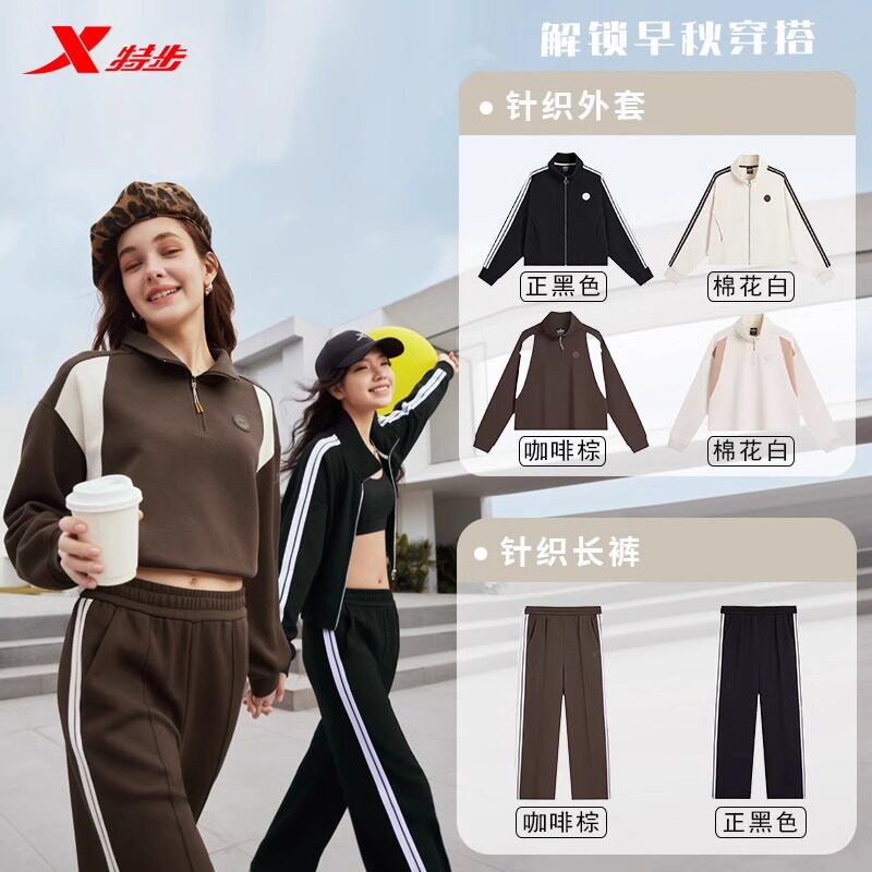 特步女立领宽松潮流百搭外套夹克图片