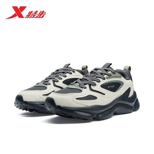 特步休闲鞋男鞋2025冬季新款厚底增高保暖老爹运动鞋975419320016