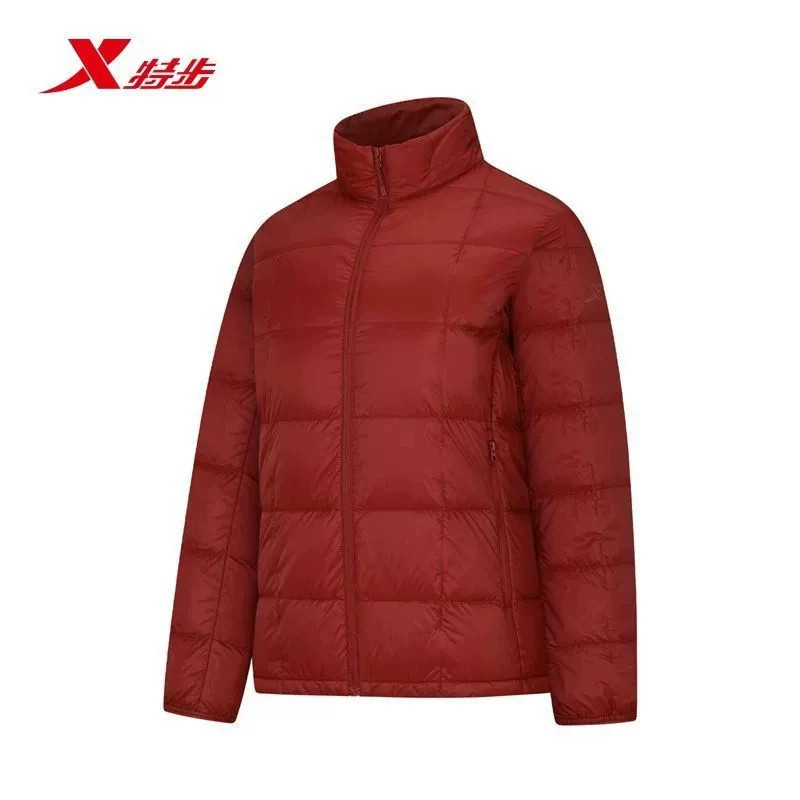 特步羽绒服女款2026冬季新款立领防泼水轻薄保暖外套974428190424