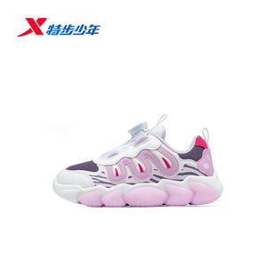 特步童鞋女童休闲鞋2026春季新款小童户外休闲运动鞋674114323009