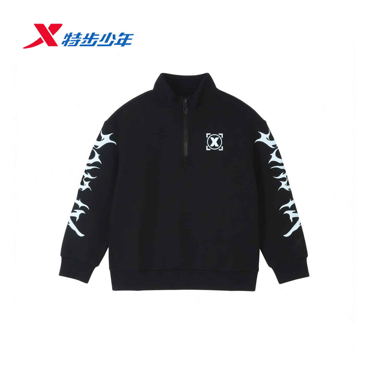 特步儿童套头卫衣男大童2026秋季新款宽松运动上衣674325204127
