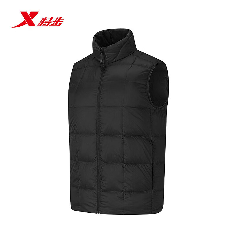 特步运动马甲羽绒服男2026冬季新款简约立领保暖上衣974429260408