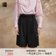 女2024春夏梨型身材显瘦阔腿五分裤 播可调节西装 短裤 DDR2KD5441