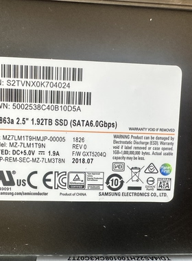 三星 PM863A 1.92T 480g 固态硬盘企业级台式服务器固态硬盘SSD