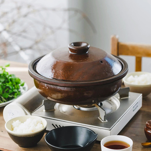 日本进口信乐烧手作土锅粗陶砂锅 米饭锅煲仔砂锅煲汤炖汤锅复古