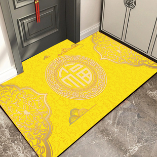 金色进门地垫入户门大门口黄色新年脚垫2023新款 客厅新居门外地毯