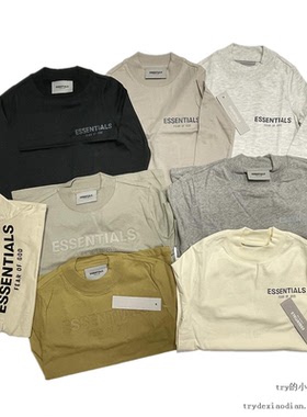 现货 FOG ESSENTIALS 3M反光 圆领纯色字母logo长袖T恤 童装 KIDS