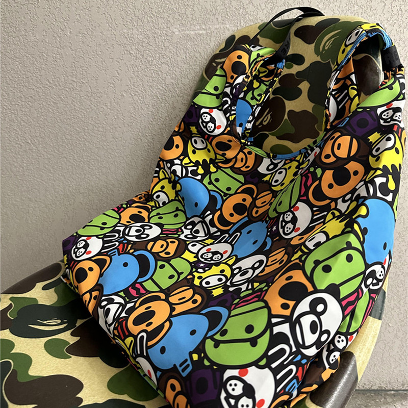 现货 BAPE BABY MILO 动物园 可爱卡通图案 环保手提袋 单肩包
