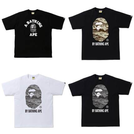 现货 BAPE DESERT CAMO TEE 沙漠迷彩猿人头 短袖T恤 宽松版型 男