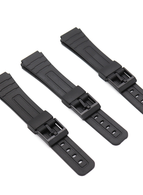 兼容卡西欧电子表F84 F91 F-91W F94 105橡胶PU表带凸口18mm手表