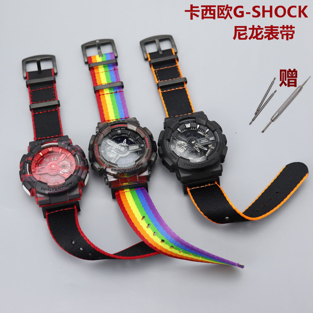 适配gshock卡西欧尼龙表带DW5600 ga2100 GAW100 GA110 710 G5600-封面