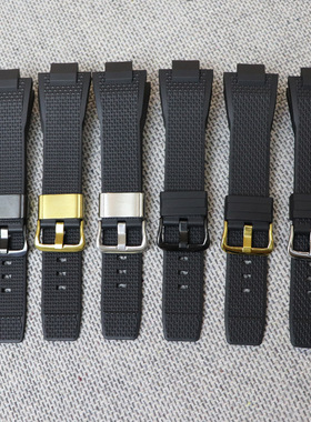 适配GST-B400钢铁之心改装凸口橡胶树脂胶表带配件快拆黑色表带