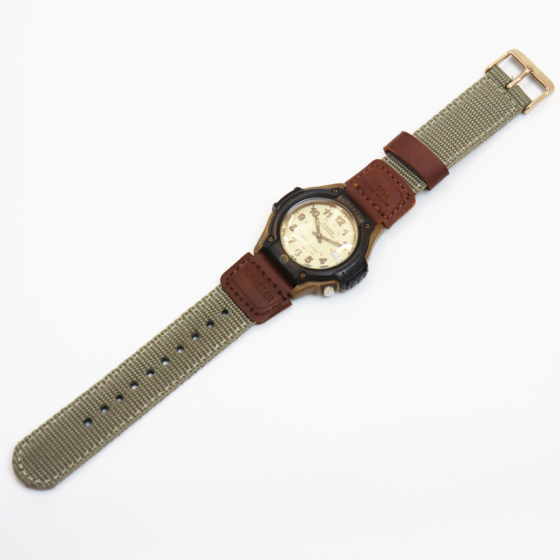 适配卡西欧Forester森林人尼龙表带FT500W皮革拼接尼龙19mm卡其棕
