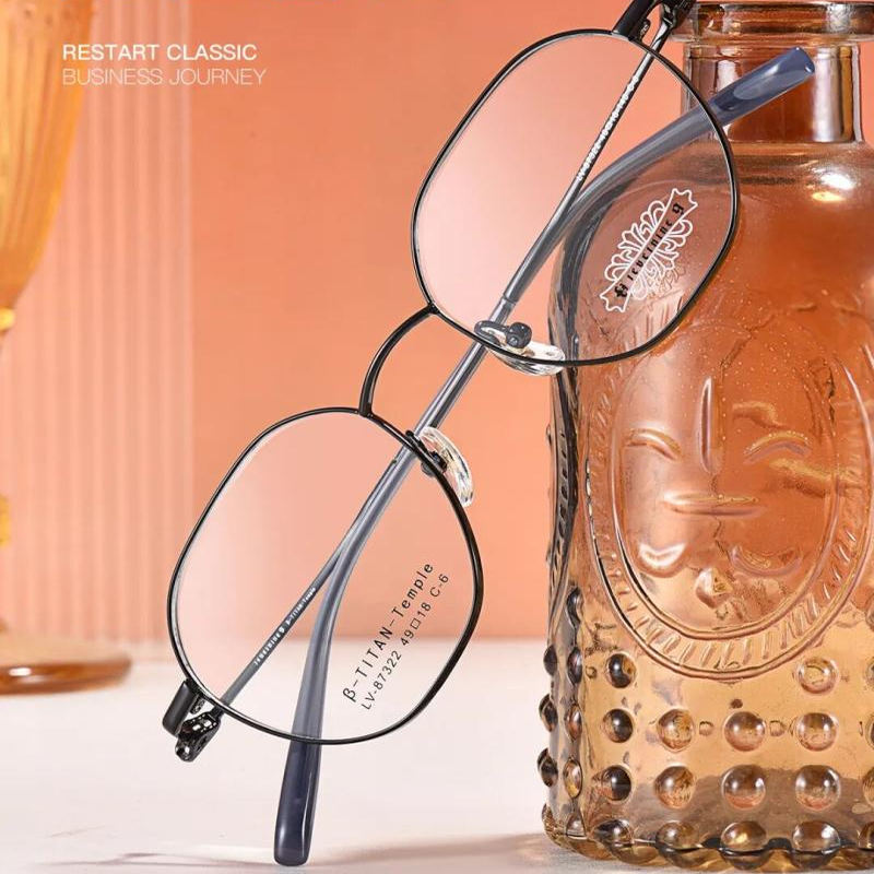 哥拓普眼镜架 levelnine/时尚超轻β钛潮流网红近视镜框 LV-87322