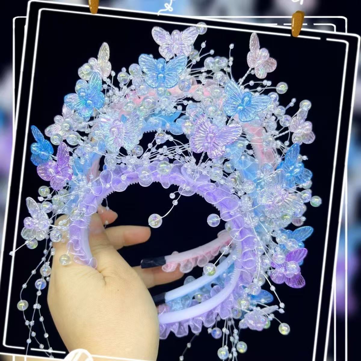 班班精选同款珍珠版簪花仙子发箍精美发箍发饰手工diy制作材料