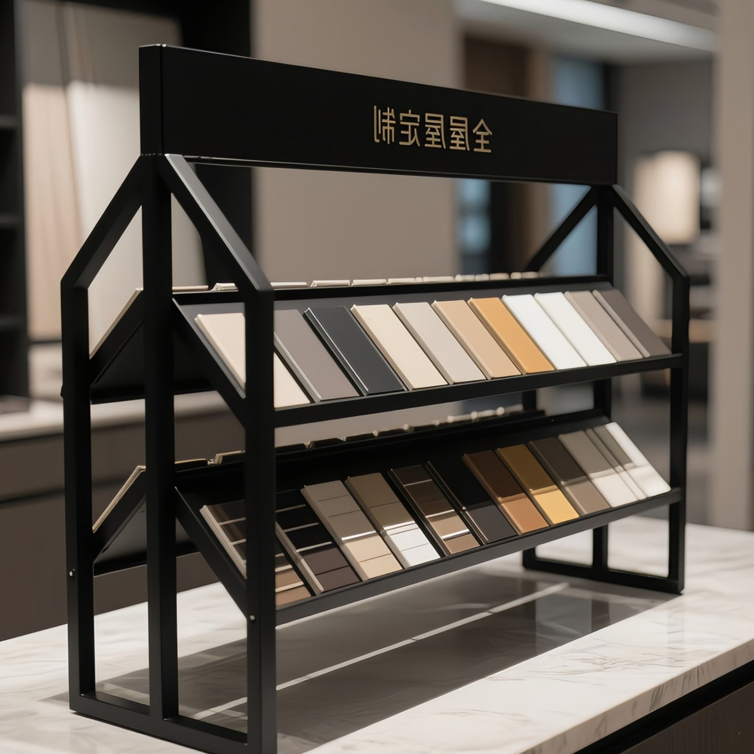 全屋定制台面摆放色板架样