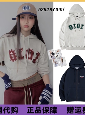 韩国潮牌oioi卫衣外套rose朴彩英情侣宽松加绒纯棉连帽开衫上衣