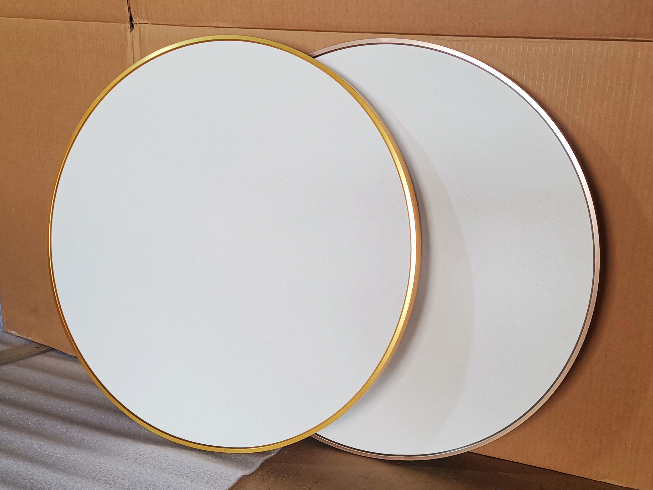 简约现代铝合金圆形油画框油画布内框相框圆形油画外框玫瑰金色