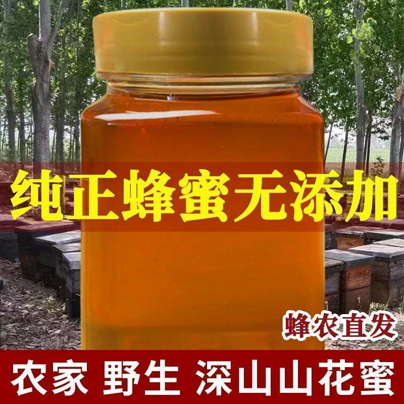 蜂蜜纯正天然土蜂蜜农家大山野生蜂巢酿蜜成熟正宗山花百花真蜂蜜