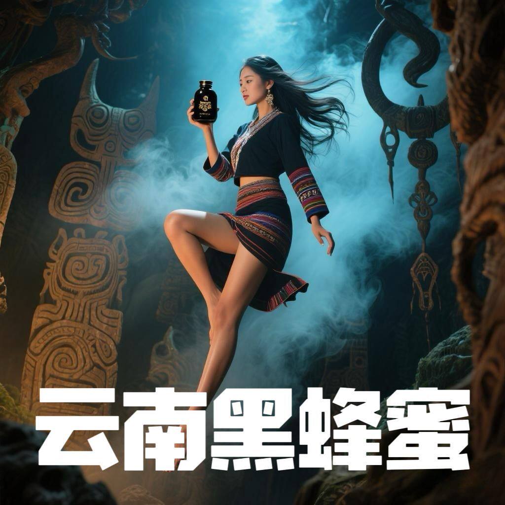 云南蜂蜜纯正天然正宗黑蜜团花蜂巢米团花蜜野生百花农家蜜瓶装