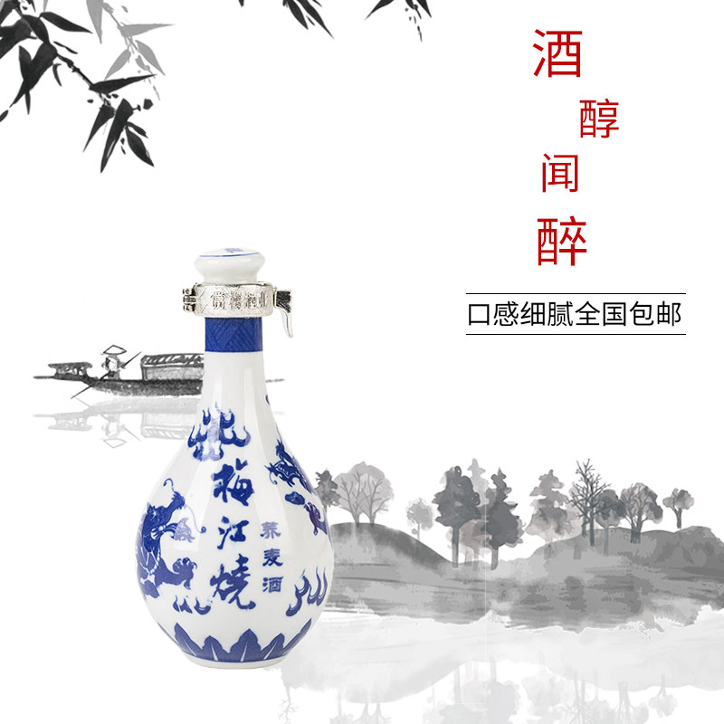 非物质文化遗产梅江烧清香型窖藏足3年陈50度100ML10瓶装苦荞麦酒