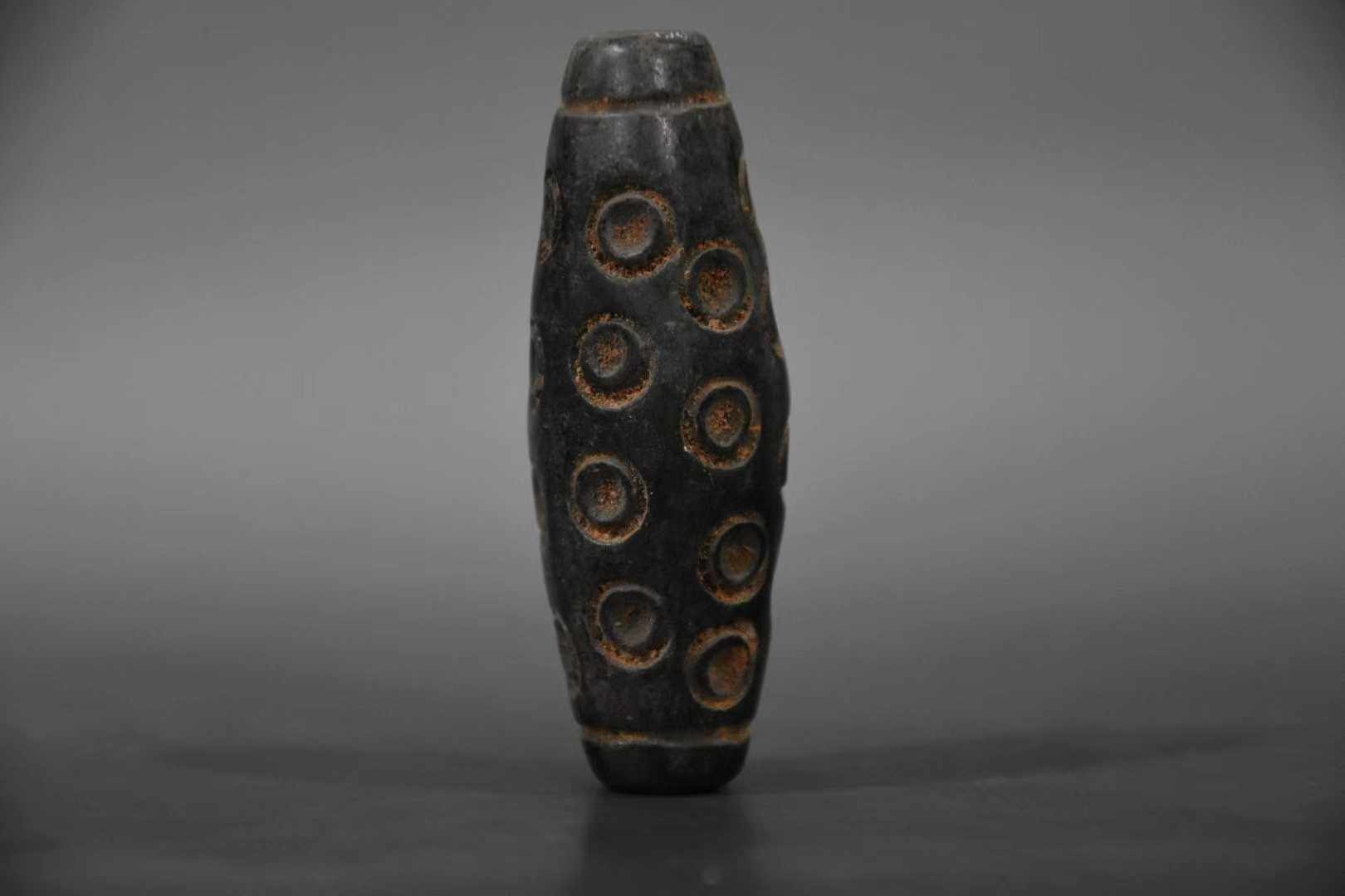 红山文化陨石天珠珍藏精品推荐西藏收天然含铁老料陨石农村老物件