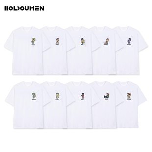 Holdoumen25春夏日常系列十个勤天卡通形象T恤重磅新品