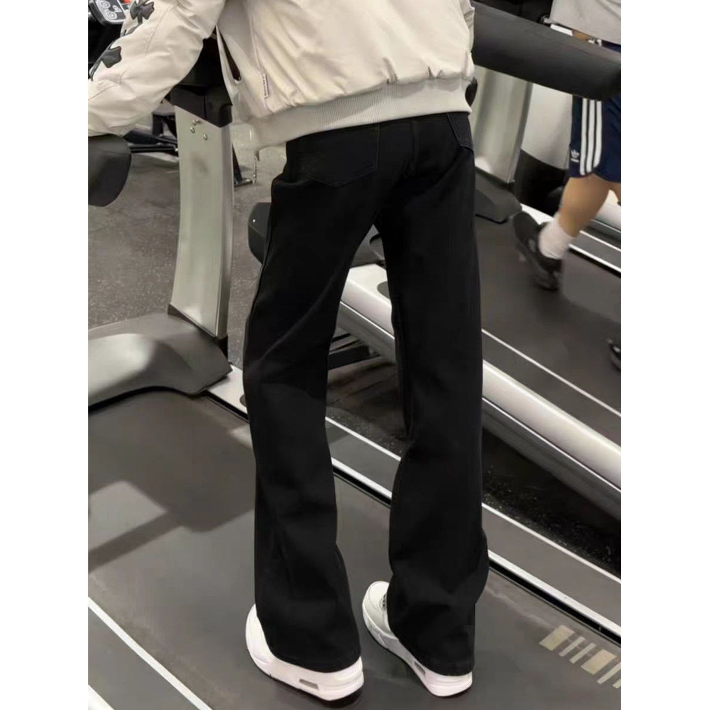 高端弯刀提档牛仔裤男款直筒修身显瘦裤子cleanfit微喇叭休闲裤