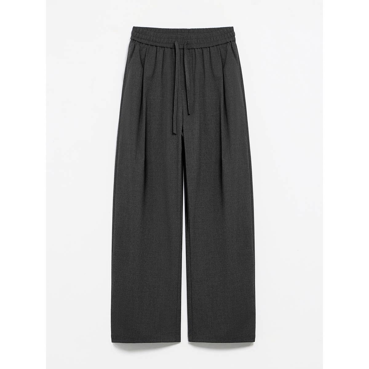 高端宽松垂感直筒休闲西裤男士春夏新款时尚简约松紧腰通勤裤子