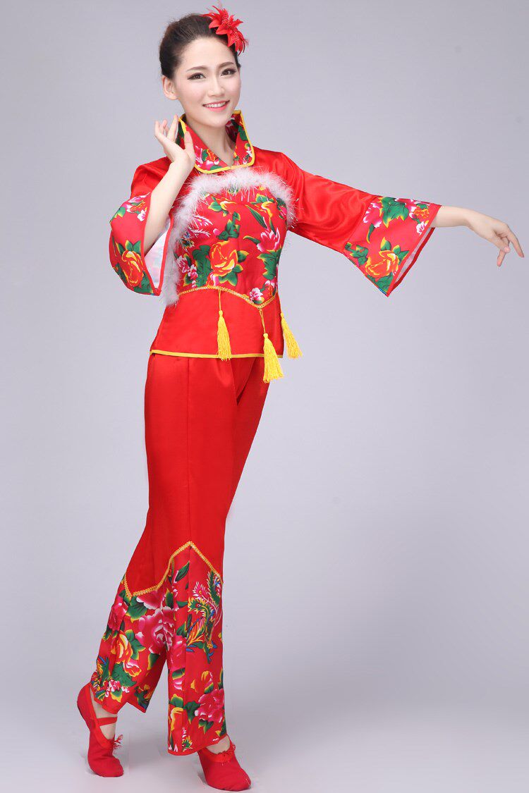 中老年秧歌服装开门红表演服东北大花布演出服舞台舞蹈扇子腰鼓服|msdalam kategori Butik wanita / wanita, pakaian/pakaian kebangsaan/peringkat pakaian, pakaian kebangsaan/pakaian - dari Buy2taobao.com untuk memberikan perkhidmatan ejen Taobao profesional membeli