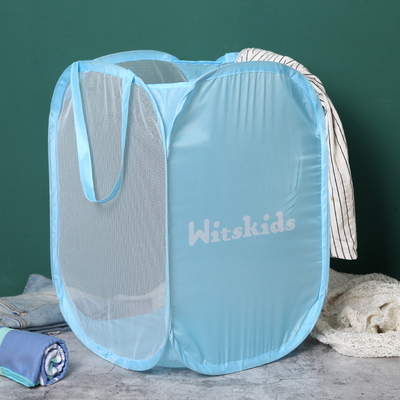 满包邮 外单 家居浴室可折叠手提透气网格脏衣篮脏衣篓（40L）