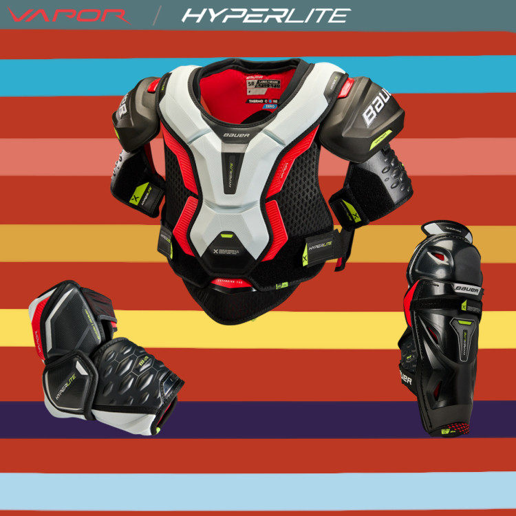 22年新款Bauer HYPERLITE冰球护具比赛级青少年成人护胸护肘护腿