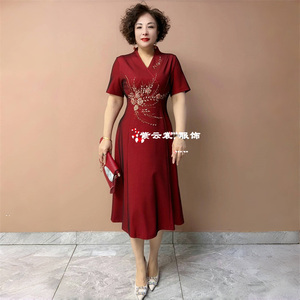 气质时尚年轻妈妈婚礼服高贵洋气结婚旗袍高端喜婆婆婚宴装连衣裙