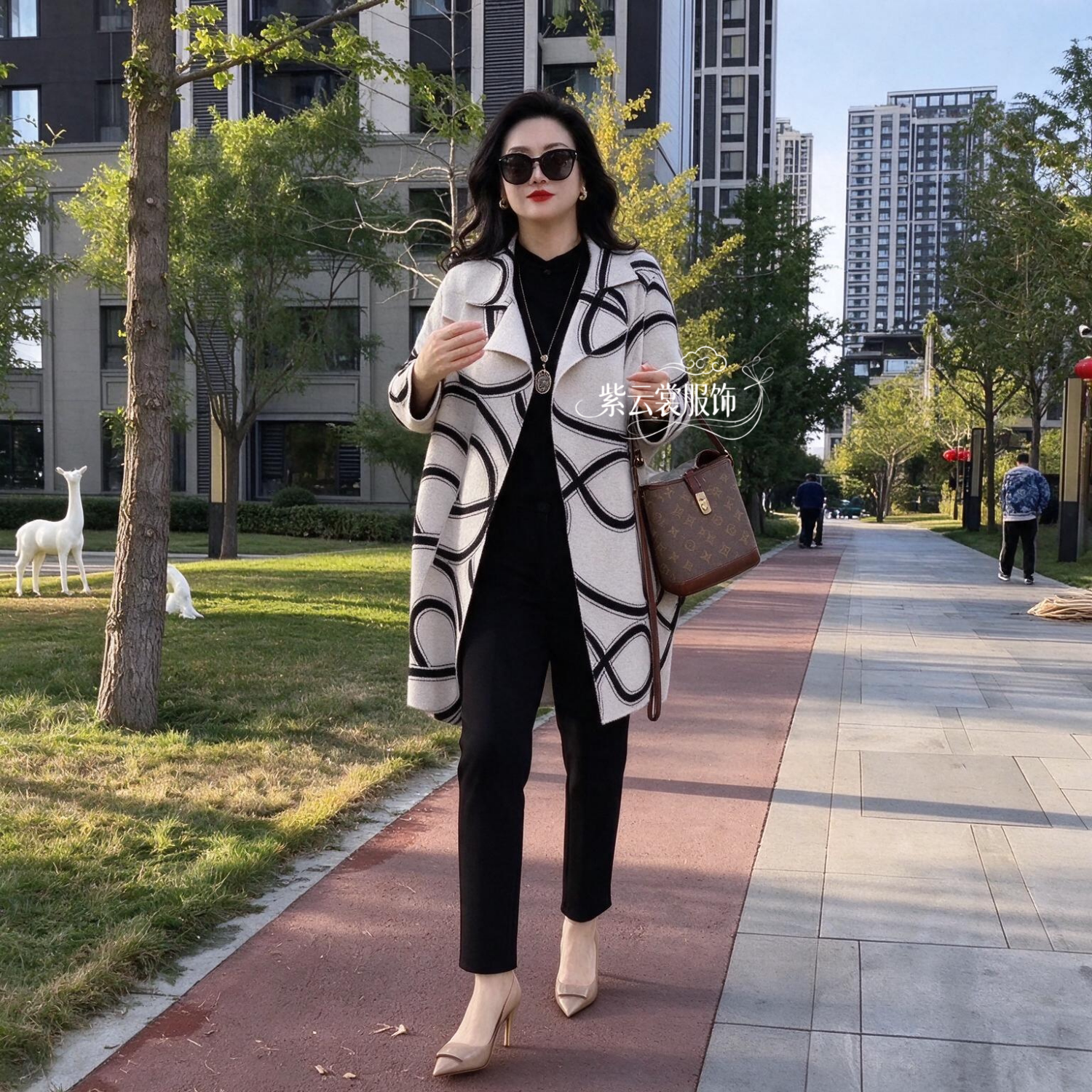 春秋时尚中长款空气棉风衣中年妈妈宽松遮肉大码休闲洋气风衣外套