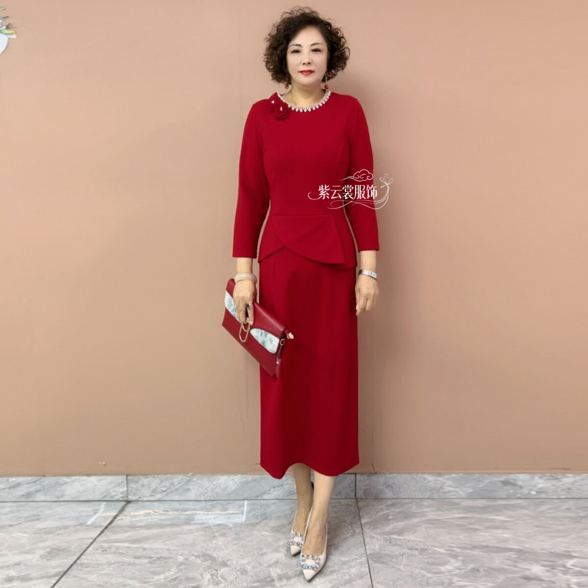 结婚妈妈装晚礼服高贵年轻时尚气质高端丈母娘喜婆婆婚宴装连衣裙