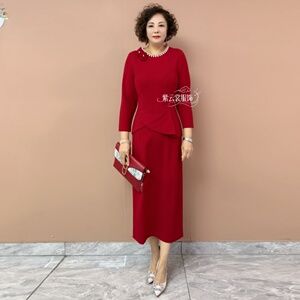 结婚妈妈装晚礼服高贵年轻时尚气质高端丈母娘喜婆婆婚宴装连衣裙