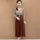 春装 收腰显瘦百褶长裙 撞色拼接年轻妈妈装 新款 洋气褶皱连衣裙大码