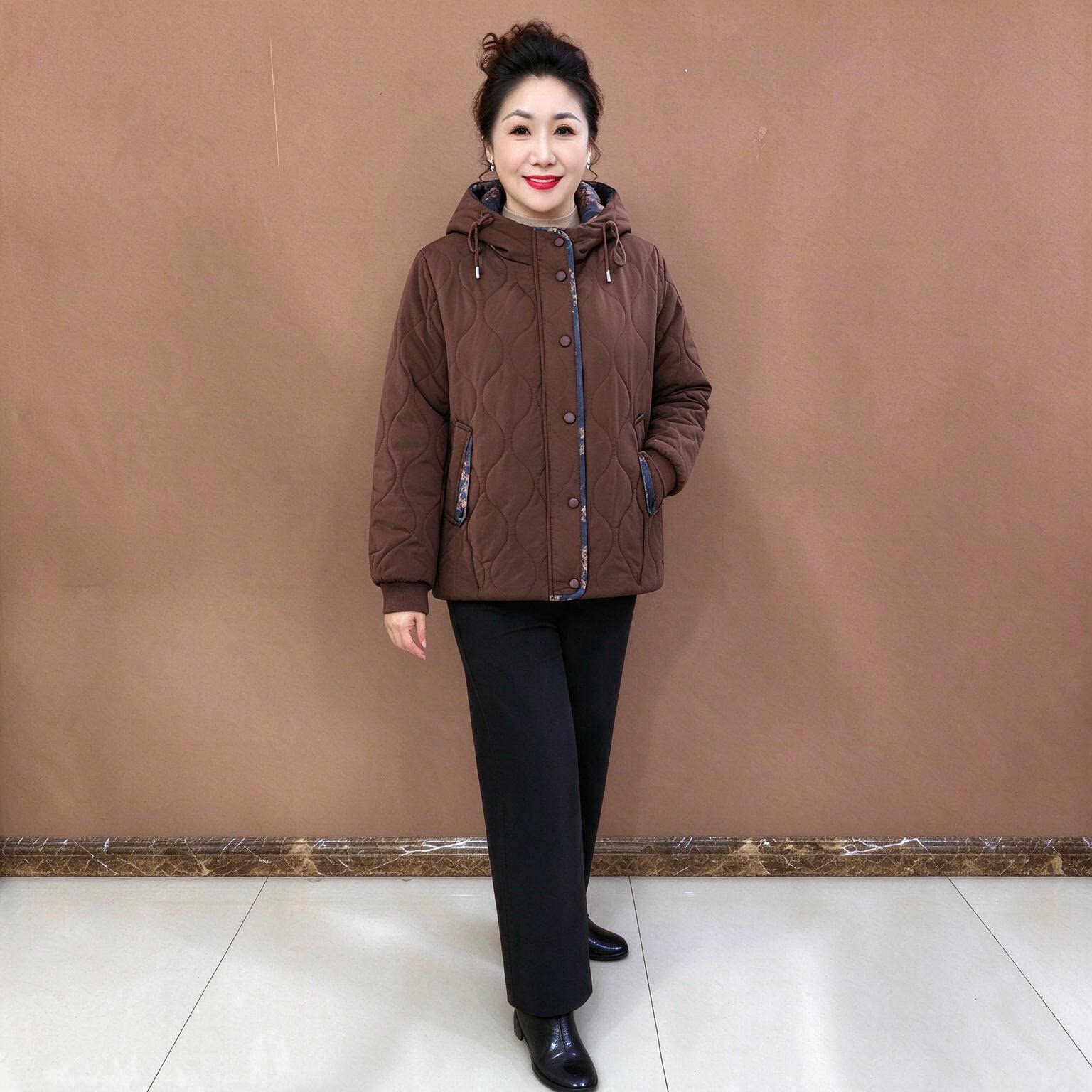 秋冬新款200斤中老年轻薄棉服宽松连帽妈妈大码棉衣棉袄二棉外套