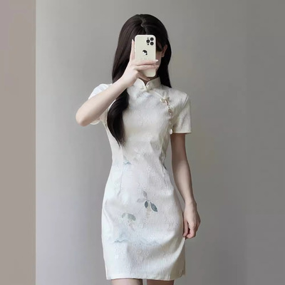 新中式旗袍新款2025改良版年轻款小个子夏季绝美连衣裙
